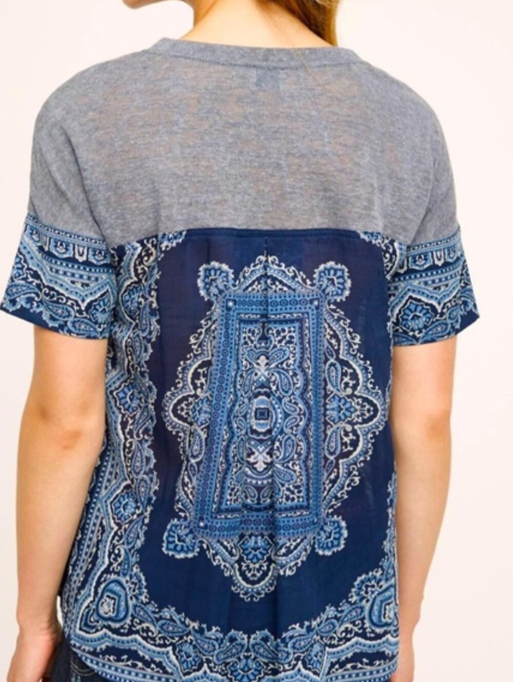 Anthropologie Bandana Print Blue Top - by Blue Tassel